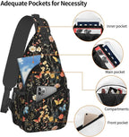 SUPLUCHOM Sling Bag Wildflower Botanical Butterfly Flower Hiking Daypack - Image 4