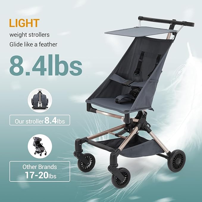 Jojoka Lightweight Stroller for Airplane, Compact Strollers for Travel - Image 2