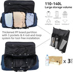 Vomgomfom Wheeled Collapsible Duffel Bag, 110L-140L Expandable Checked Luggage - Image 2