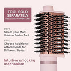 L'ANGE HAIR Multi-Volume Dryer Brush Attachment | Titanium Blow Dryer Brush Barrel for Volumizing & Styling | Tool Sold Separately | Attachment - Blush - Teardrop 65mm