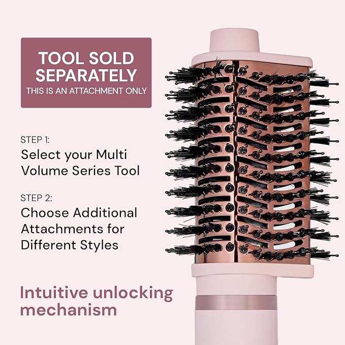 L'ANGE HAIR Multi-Volume Dryer Brush Attachment | Titanium Blow Dryer Brush Barrel for Volumizing & Styling | Tool Sold Separately | Attachment - Blush - Teardrop 65mm