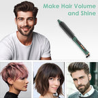 Mini Thermal Round Brush, 1/2 Inch Barrel Volume Heat Styling Brush for Men and Women Short Thin Curly Straight Hair, Heated Curling Iron,12 Temperature Setting (1.1 Inch with Bristles)