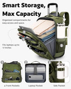 Rolling Tactical Laptop Backpack, Underseat Travel Backpack - Image 2