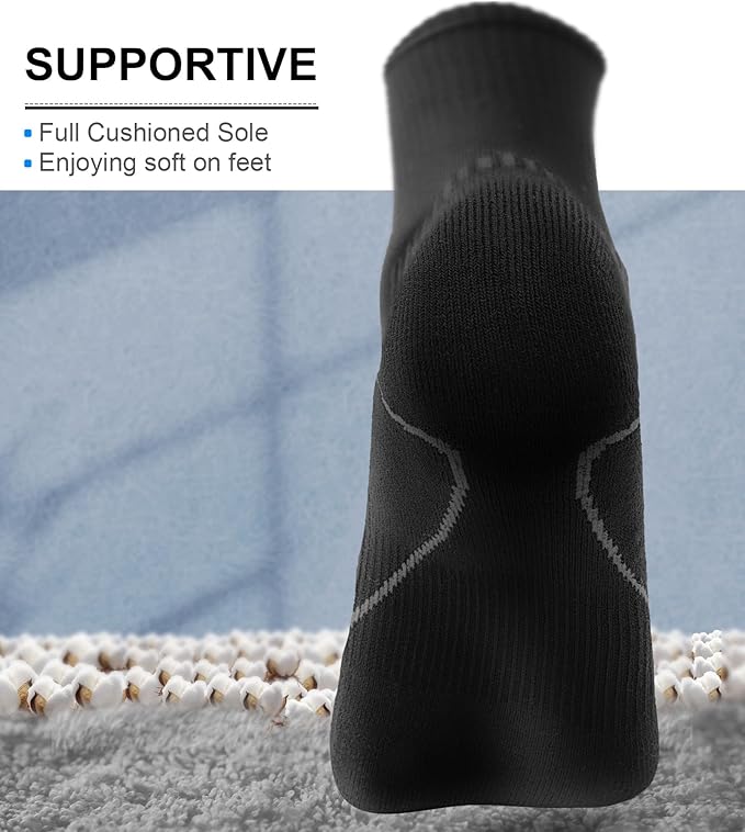BULLIANT Compression Socks for Men 6Pairs, Athletic Crew Socks Cushioned For - Image 3
