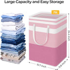 HomeHacks 2 Pack Large Laundry Baskets, Waterproof, Freestanding Laundry Hampers - Image 4