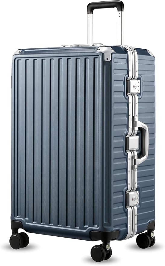 LUGGEX Checked Suitcase with Spinner Wheels, 28 Inch Aluminum Frame Zipperless by LuggeXLUGGAGE