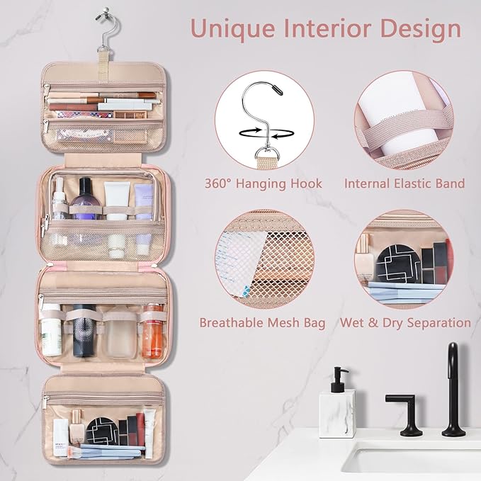 Wedama Toiletry Bag for Women, Hanging Travel Toiletry Bag - Image 5