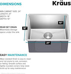 Kraus KHU101-21 Standart PRO 16 Gauge Undermount Single Bowl Set, 21 Inch - Image 6
