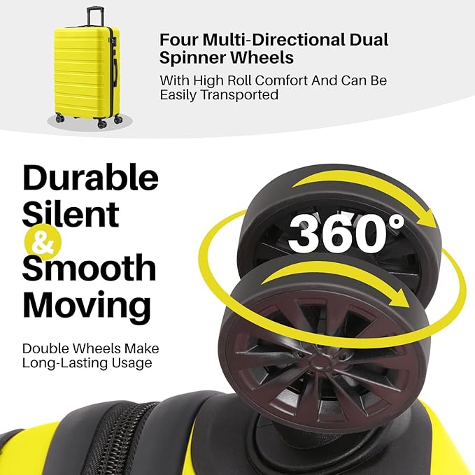 AnyZip Suitcase Hardside PC ABS Lightweight USB Luggage - Image 4
