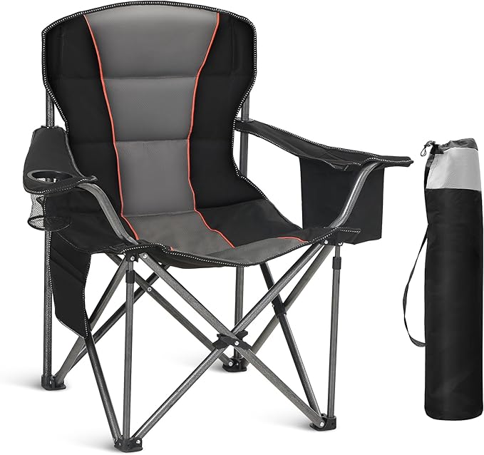 HIGH POINT SPORTS Oversized Portable Camping Folding Chair, Heavy Duty Foldable by HIGHPOINTSPORTS