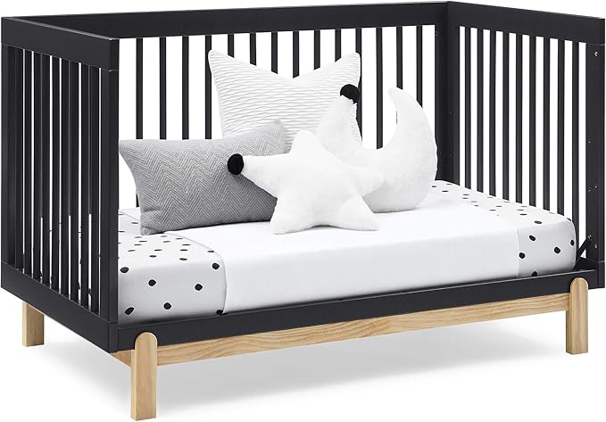 Delta Children Poppy 4-in-1 Convertible Crib, Midnight Grey/Natural - Image 9
