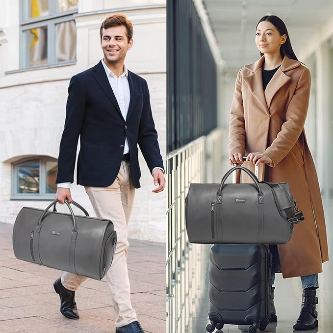 Leather Garment Bag for Travel, Modoker Carry On Suit Carrier Travel Bag - Image 7