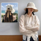 Wide Brim Hats for Woman Foldable Hats Sun Hats for Women uv Protection Bowknot - Image 9