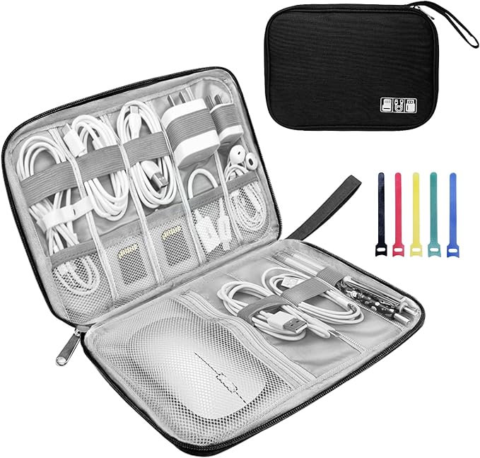 Electronics Organizer Travel Case, Electronic Accessories Storage Bag, Portable by Lcsmaokin
