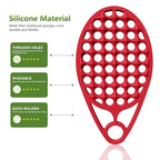 KOUPA Silicone Curly Hair Brush with Pick Comb, One Piece Twist Curl Comb for Afro Curls, Washable Hair Tool for Men Women, Red