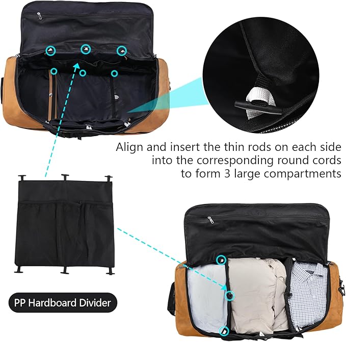 110L Expandable to 140L 32” Foldable Oxford Soft-Sided Rolling Duffle Bag - Image 8