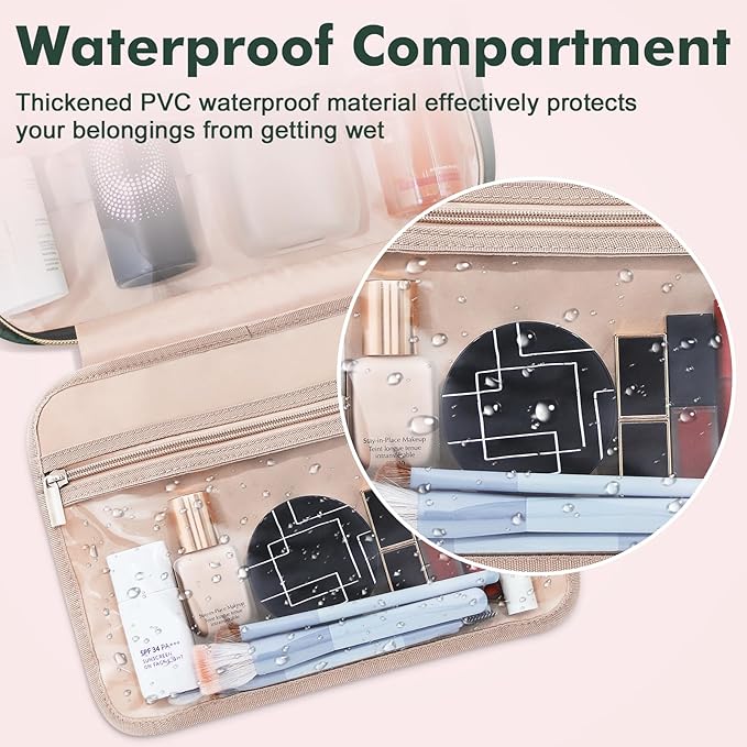 Wedama Toiletry Bag for Women, Large Cosmetic Travel Bag, Hanging Toiletry Bag - Image 3