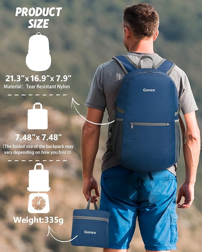 Gonex 30L Ultra Lightweight Packable Backpack, Handy Foldable Daypack - Image 3