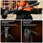 COMAN One-Click Lifting Carbon Fiber Monopod, 69‘’ Camera Monopod - Image 2