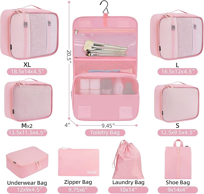 BAGAIL 6 Set/8 Set/10 Set Packing Cubes Various Sizes Packing Organizer - Image 2