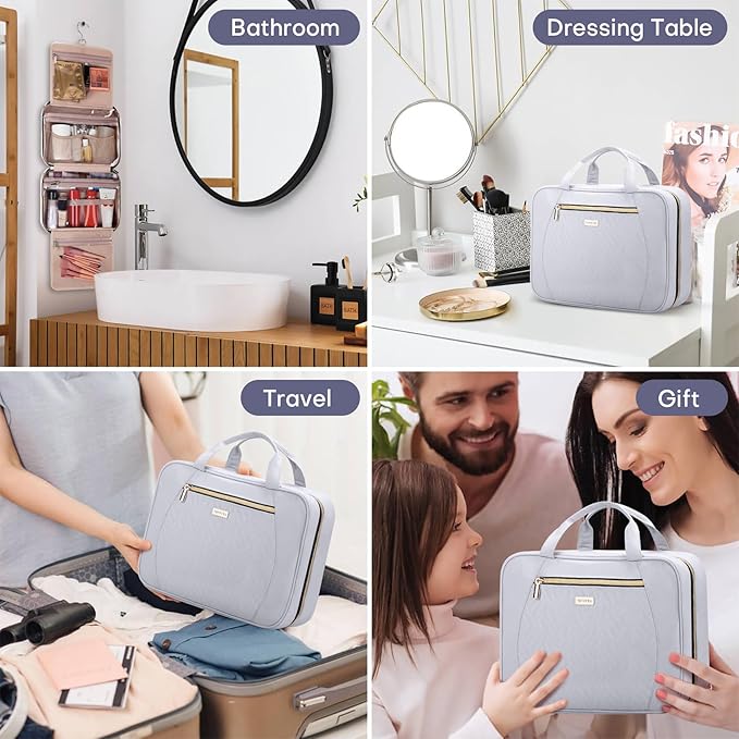 Hanging Toiletry Bag for Women Travel, 2 Sizes Large & Small Waterproof - Image 7