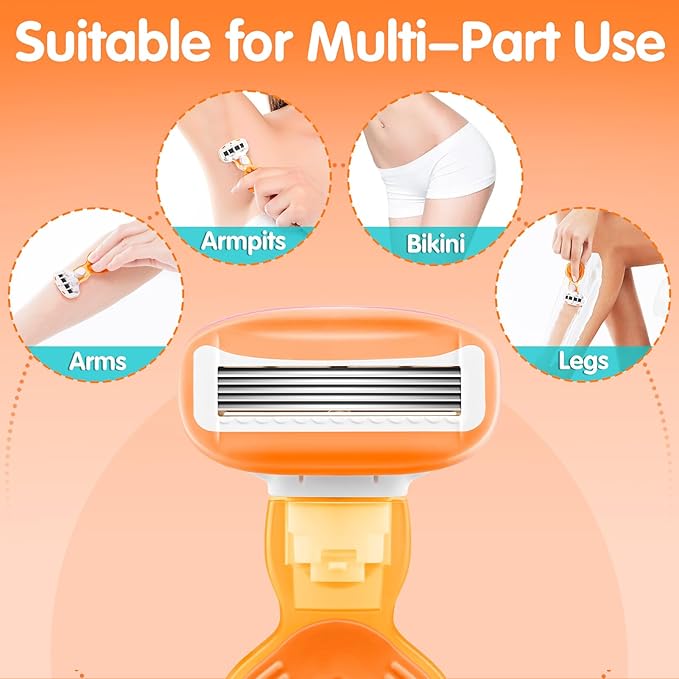 DreamGenius Travel Razors for Women Include 1 Handle and 5 Cartridges, Extra - Image 6