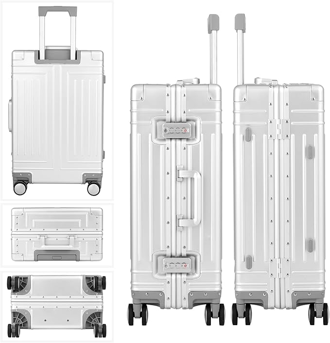 All Aluminum Magnesium Carry On Luggage，Cut from Whole Aluminum Sheet，22x14x9 - Image 4