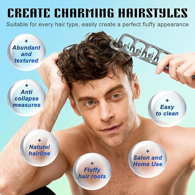 Texture Comb, Volumizing Wide-Tooth Hair Texture Styling Comb, Men's Fluffy Texture Hair Styling Appliances, Volume And Grooming Accessory Styling-SC1