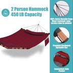 TegerDeger 12FT 2 Person Hammock Large Hammock 450LB Capacity Hardwood Spreader - Image 4