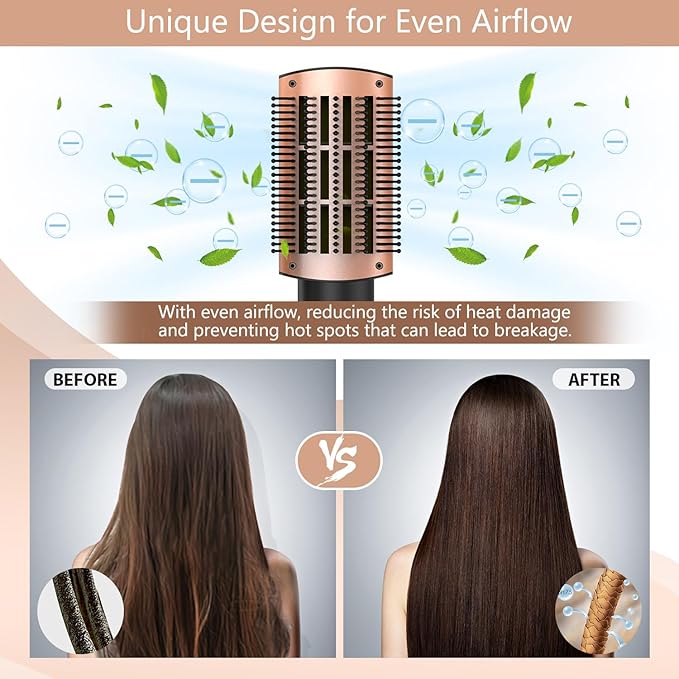 Hair Dryer Brush Blow Dryer Brush in One Hot Air Brush for Drying and Straightening, Volumizer Multi-Styler Smooth Curls for All Hair Types, Frizz-Free Blowout Brush for Salon Quality