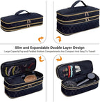Hair Dryer Travel Carrying Case, Curling Iron Storage Bag, Slim Expandable Handheld Dual-Layer Travel Storage Bag for Dryer/Hair Tool Organizer/Style Organizer