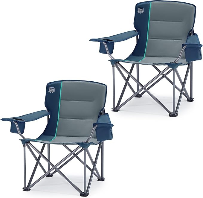TIMBER RIDGE Oversized Folding Camping Chair Support 550 LBS, Heavy Duty by TIMBERRIDGE