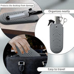 Heat Insulating Silicone Mat Pouch for Hair Styling Tools, Curling & Flat Irons Anti-Slip Travel Cover, Small Portable Straightener Pad for Curler Wands Storage, Hot Waver (Dark Gray)