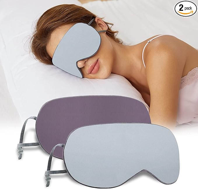 Sleeping Mask 2 Pack, Cool Double-Sided Use of Sleep Mask, Super Soft Blindfold by BATHRINS