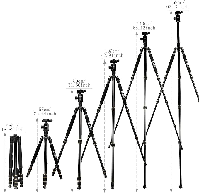 ZOMEI Z688 Travel Camera Tripod Aluminum Alloy Portable Monopod - Image 4