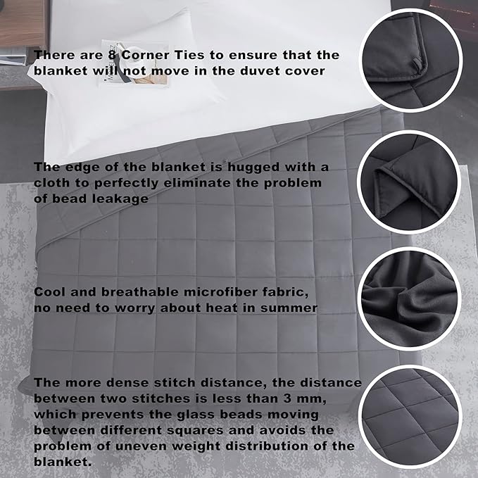 Weighted Blanket 25lbs 88"x104" Cooling Breathable Heavy Blanket Microfiber - Image 3