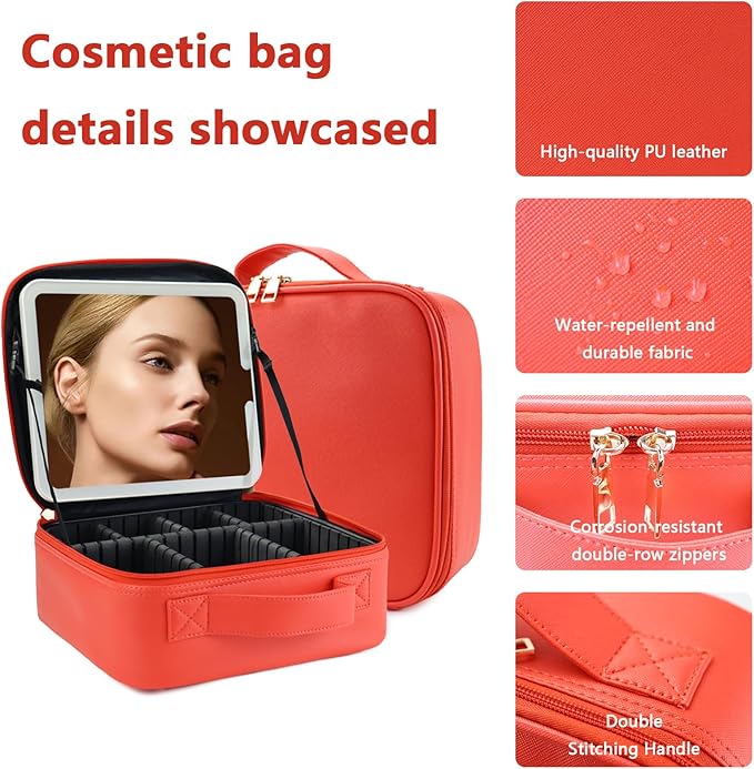 Travel Makeup Bag for Women and Makeup Artists Cosmetic Organizer Large Makeup - Image 6