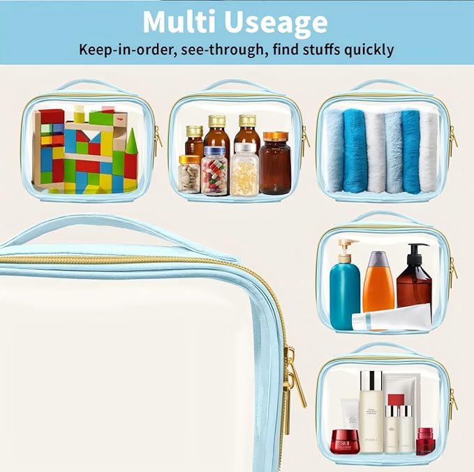 TSA Approved Travel Toiletry Bag, 2 Pack Clear Makeup Bags - Image 6