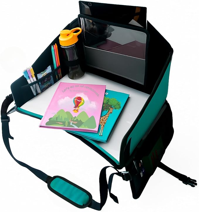 Kids Travel Tray for Car Seat – Teal – The Essential Travel Lap Desk by TripleEEEAdventures