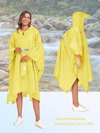 SaphiRose Extra Thick Hooded Rain Poncho Double Layer Waterproof Raincoat Jacket - Image 5