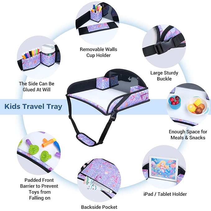 COOLBEBE Kids Travel Tray for Toddler Car Seat, Travel Tray for Airplane - Image 4