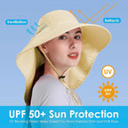 Womens Sun Hat UV Protection, Foldable Waterproof Wide Brim Bucket Hats - Image 3