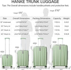 Hanke 26 Inch Large checked Luggage PC Hard Shell luggage Top Opening Aluminum - Image 4