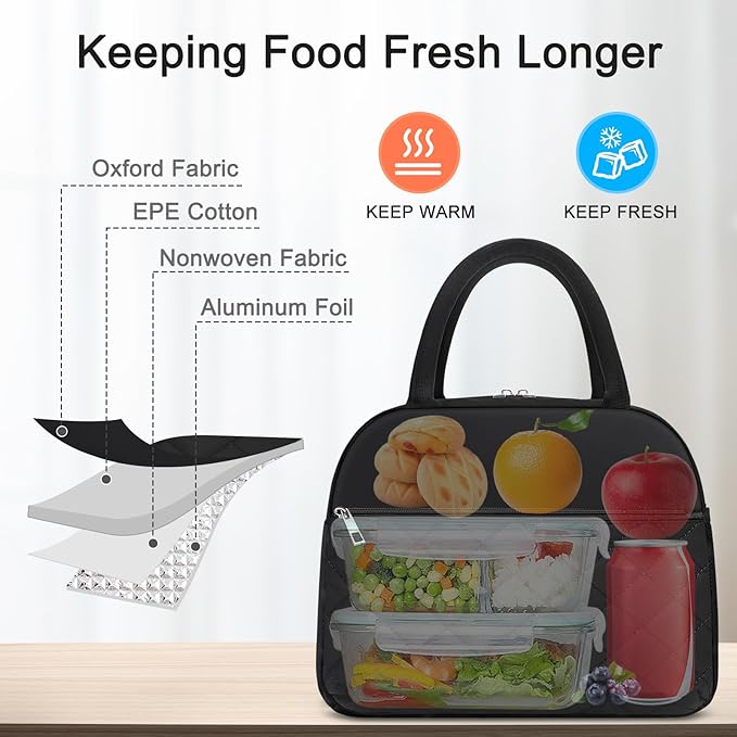 Lunch Bag Lunch Box for Women Men Insulated Reusable Large Lunch Tote Bag Adult - Image 6