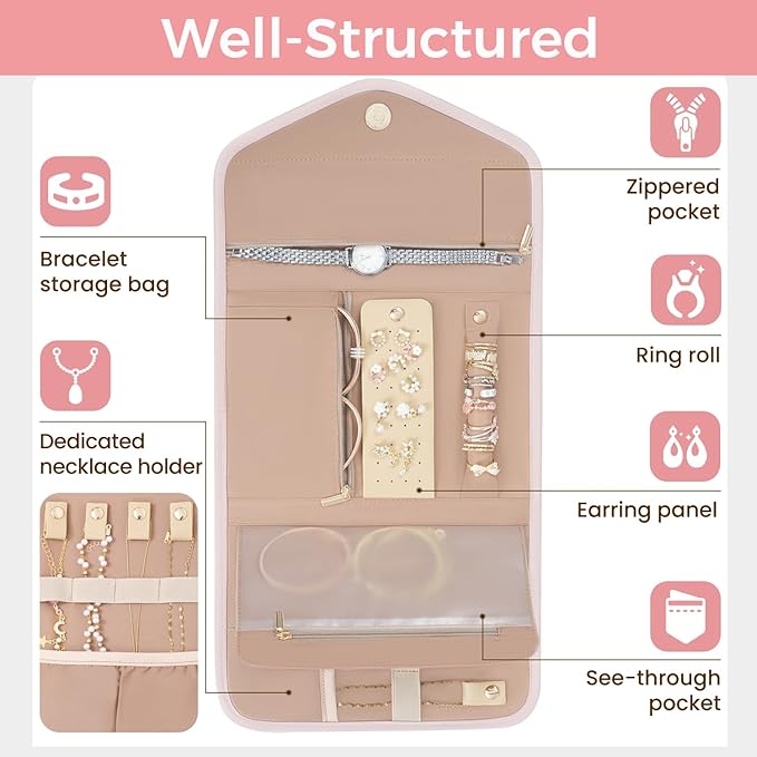 BAGAIL Hanging Toiletry Bag for Women Water-resistant Cosmetic Bag Large - Image 4