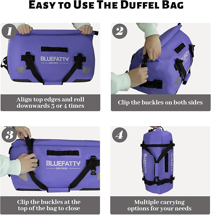Large Waterproof Duffel Bag Roll-top Heavy Duty Dry Duffle Bags - Image 4