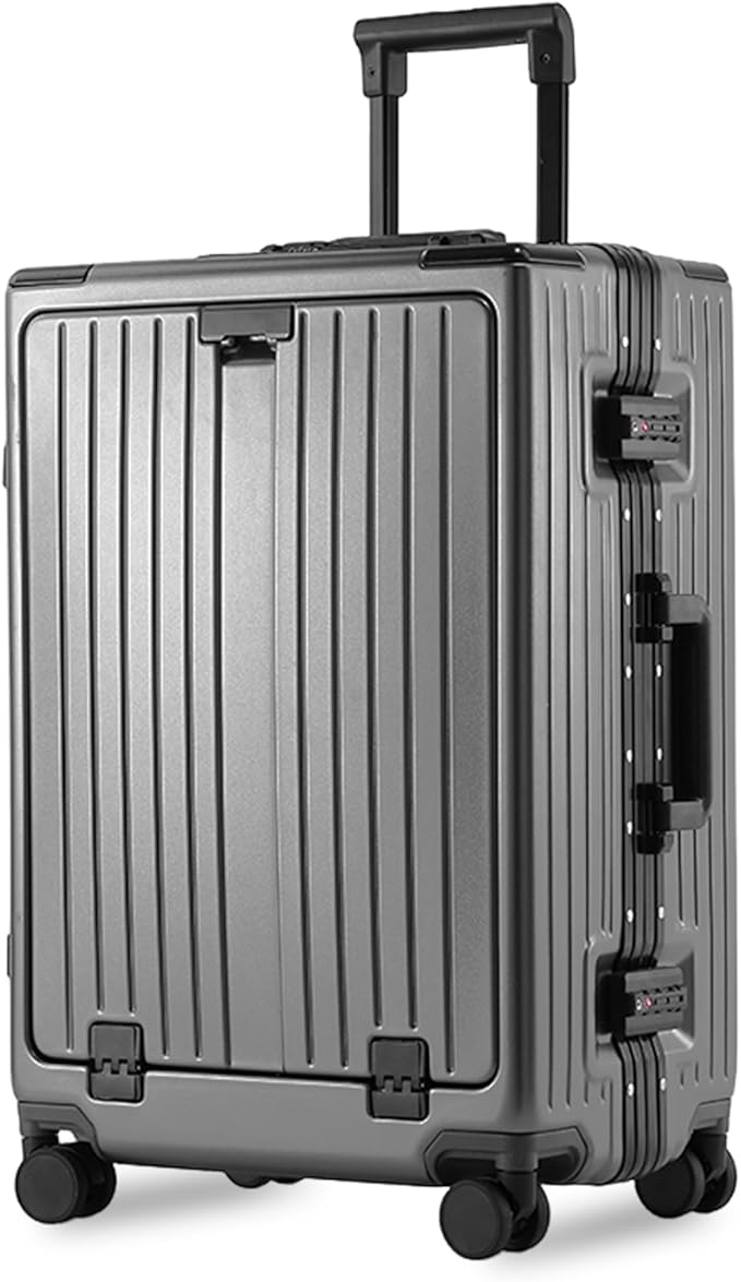 24 Inch Check-In Luggage Aluminum Frame Zipperless Luggage, Hard Shell Suitcase by VentureVault