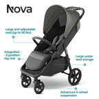 Mompush Nova Baby Stroller for Toddler, Infant & Newborn | Spacious Seat & - Image 2