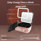 MOMIRA Makeup Train Case with Light & Mirror Large Cosmetic Organizer with - Image 3