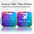 Customizable Stainless Steel Square Luggage Tags, Personalized, TSA Approved - Image 3